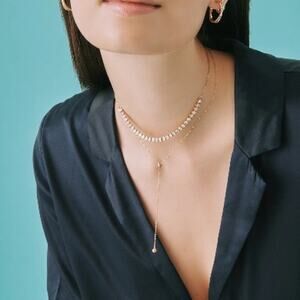 Aurate Gold Ball Lariat Necklace